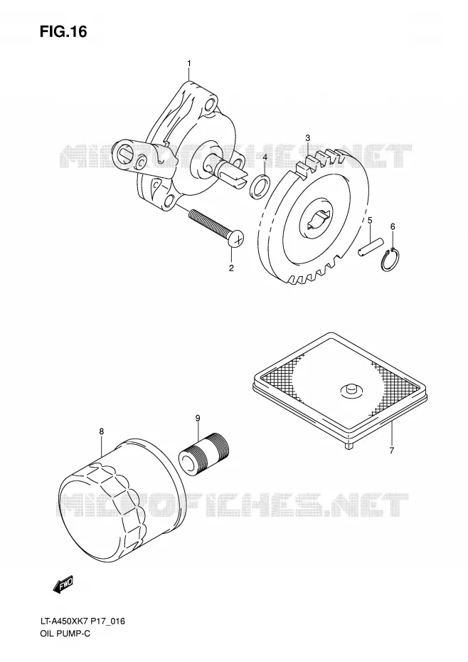 POMPE A HUILE Suzuki QUAD 450 KINGQUAD 2008  LT-A450XZK8(P17)
