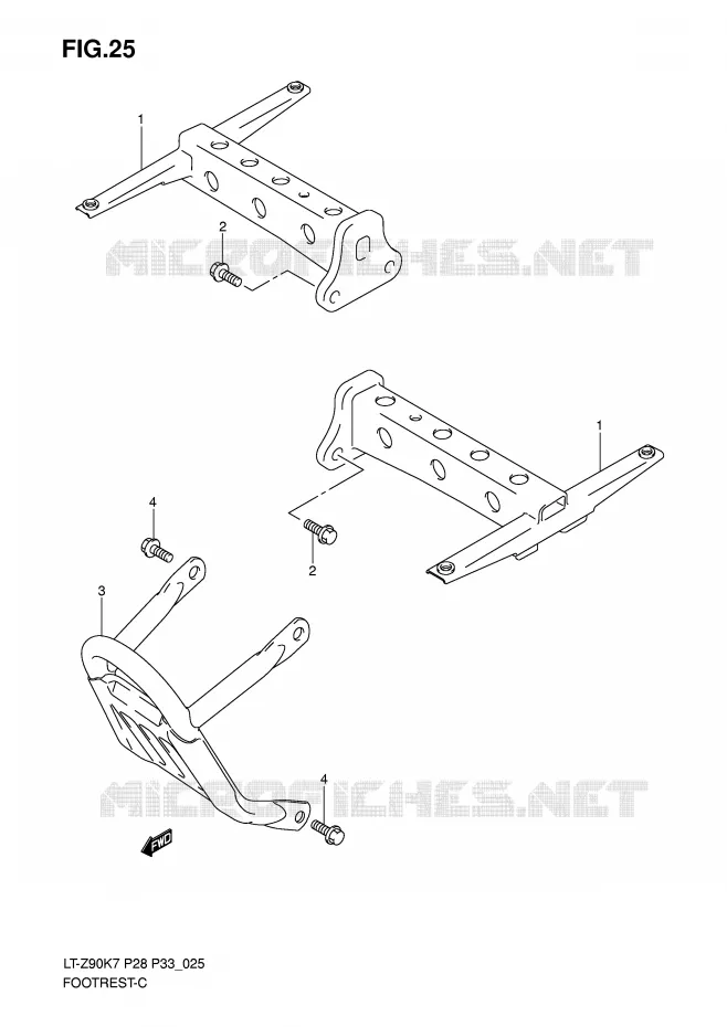 REPOSE PIED Suzuki QUAD 90 QUADSPORT 2007  LT-Z90K7(P28/P33)