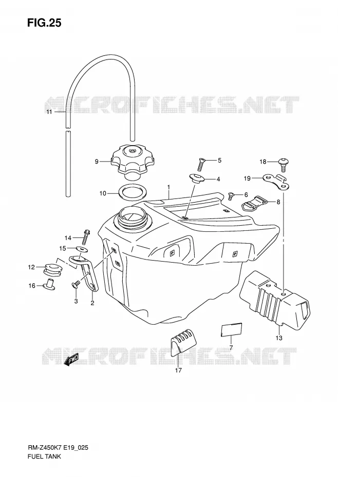 RESERVOIR D'ESSENCE Suzuki MOTO 450 RM-Z 2007  RM-Z450K7(E19)