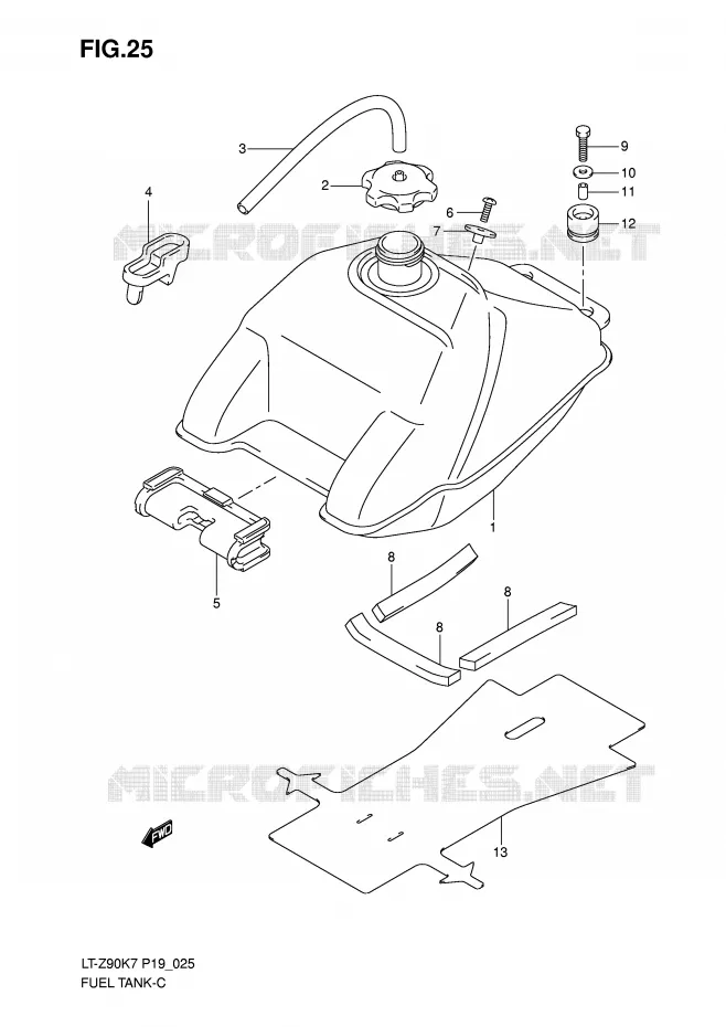 RESERVOIR D'ESSENCE Suzuki QUAD 90 QUADSPORT 2009  LT-Z90K9(P19)