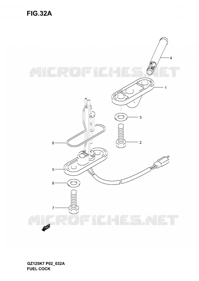 ROBINET D'ESSENCE (MODEL K7) Suzuki MOTO 125 MARAUDER 2007  GZ125K7(P02)