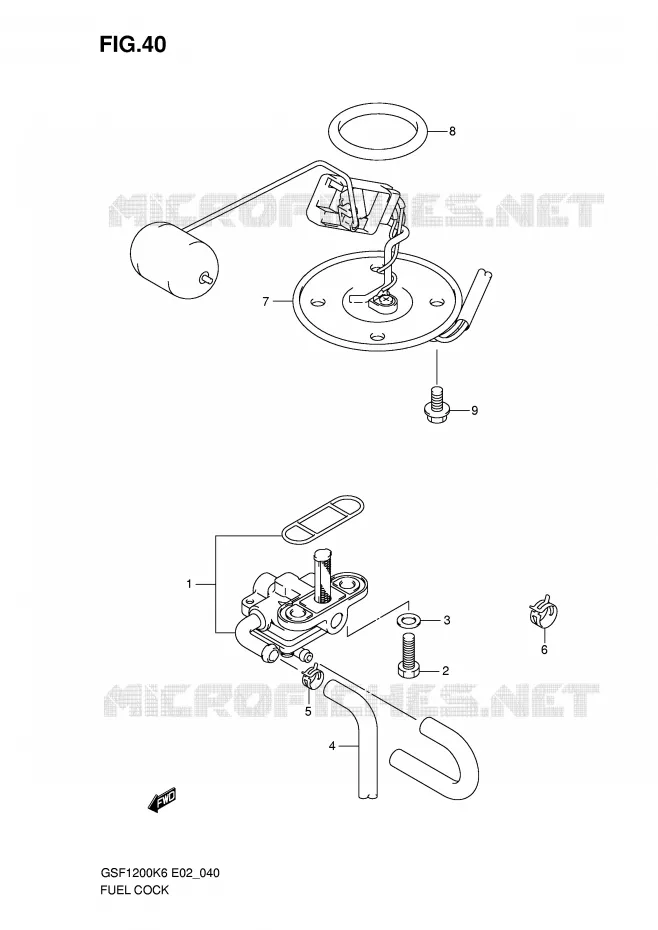 ROBINET D'ESSENCE Suzuki MOTO 1200 BANDIT 2006  GSF1200S K6 (E02,E19,E37)