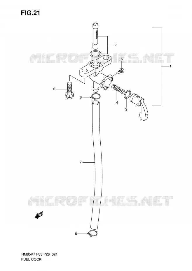 ROBINET D'ESSENCE Suzuki MOTO 85 RM 2008  RM85LK8(P3/P28)