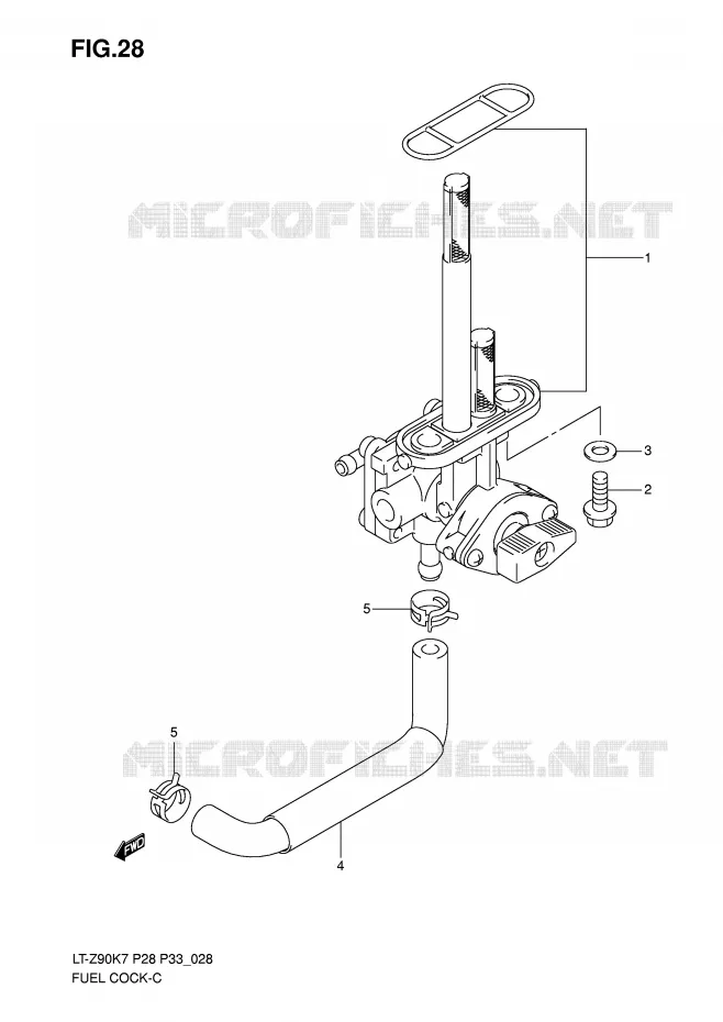 ROBINET D'ESSENCE Suzuki QUAD 90 QUADSPORT 2007  LT-Z90K7(P28/P33)