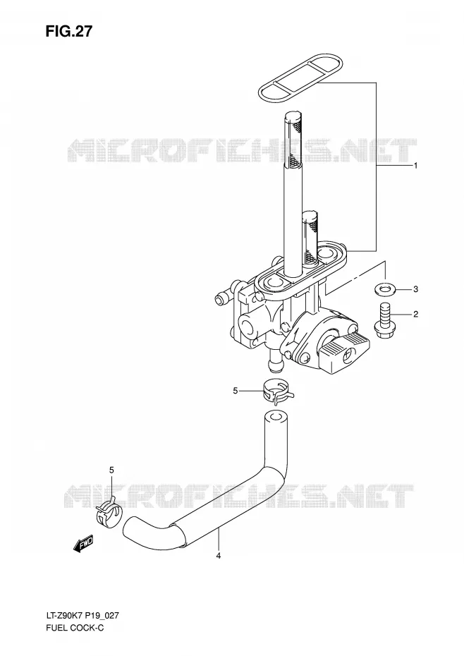 ROBINET D'ESSENCE Suzuki QUAD 90 QUADSPORT 2010  LT-Z90L0(P19)