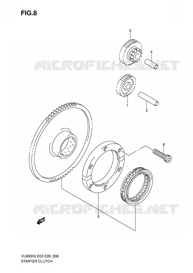 ROUE LIBRE DE DEMARREUR Suzuki MOTO 800 INTRUDER 2007  VL800K7(E3/E28)