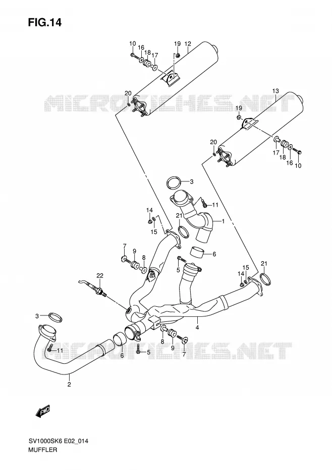 SILENCIEUX Suzuki MOTO 1000 SV 2007  SV1000SK7(E2)
