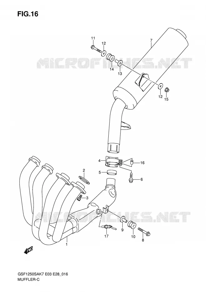 SILENCIEUX Suzuki MOTO 1250 BANDIT-S 2008  GSF1250SAK8(E3/E28)