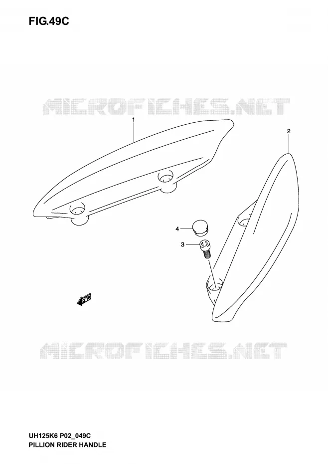 SUPPORT DOSSERET (MODELE K5) Suzuki SCOOTER 125 BURGMAN 2002  UH125K2(P2)