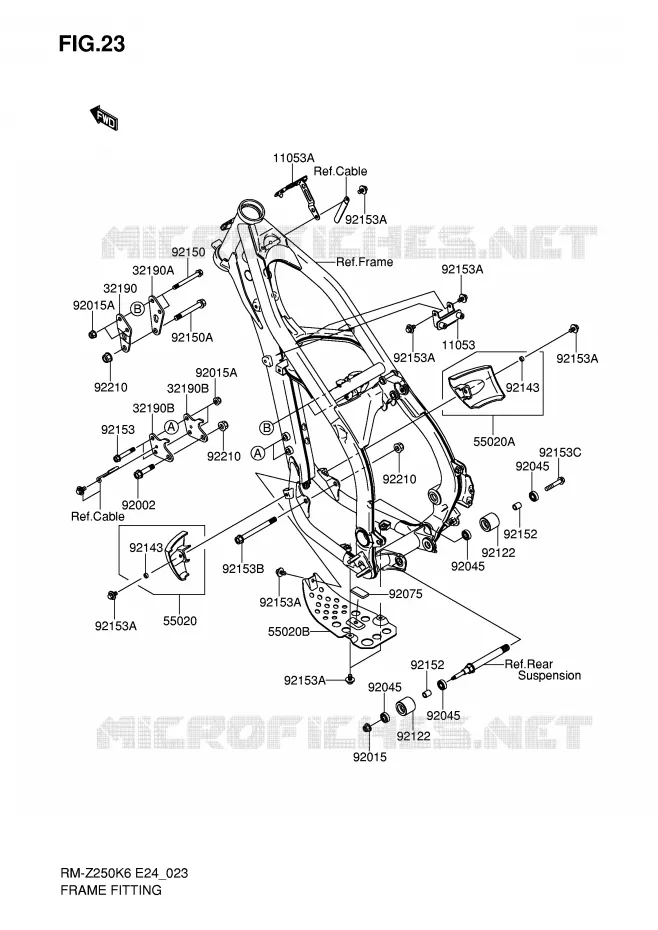 SUPPORTS MOTEUR Suzuki MOTO 250 RM-Z 2006  RM-Z250K6(E24)