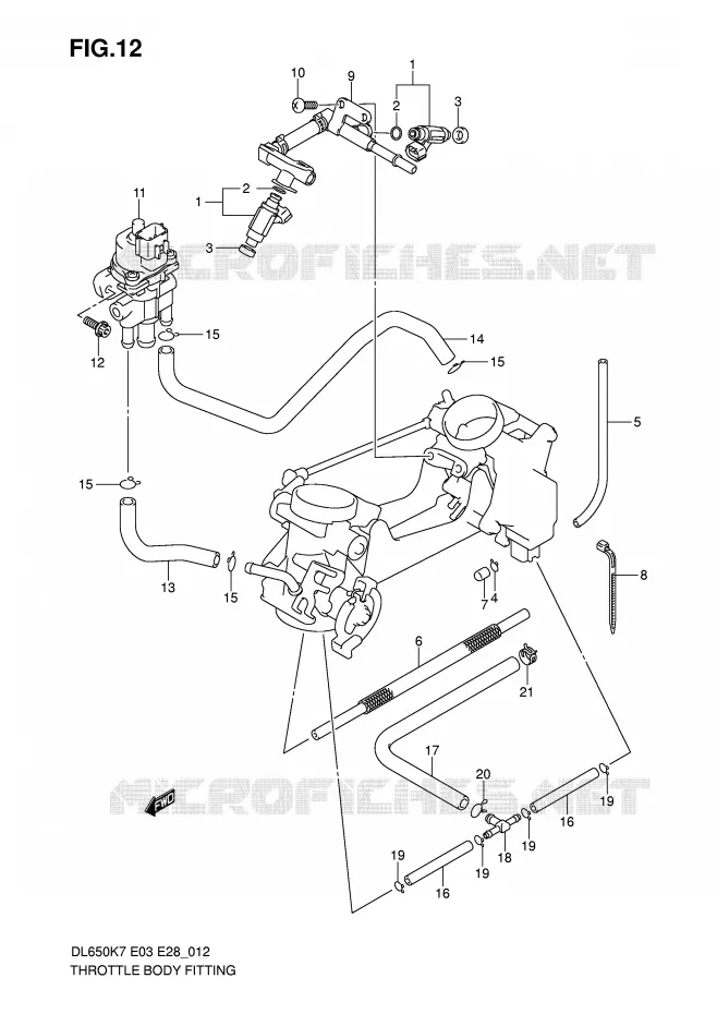 SYSTÈME D'INJECTION Suzuki MOTO 650 V-STROM 2010  DL650L0(E3/E28)