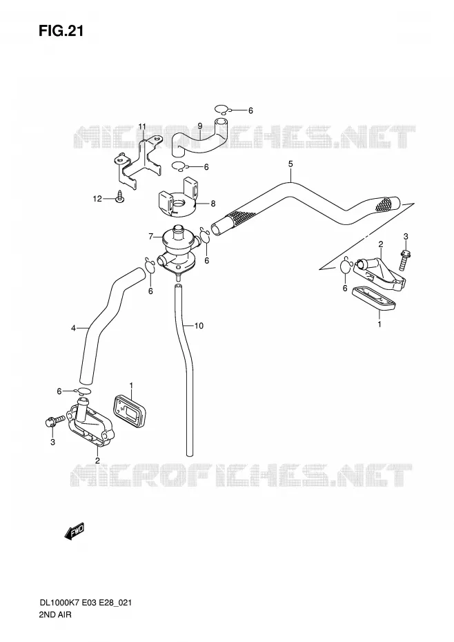 SYSTEME RECYCLAGE GAZ ECHAPPEMENT Suzuki MOTO 1000 V-STROM 2010  DL1000L0(E3/E28)