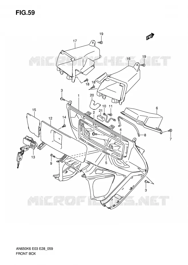 VIDE POCHE Suzuki SCOOTER 650 BURGMAN 2010  AN650L0(E3/E28)