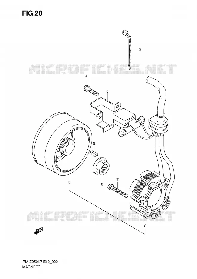 ALLUMAGE ROTOR - STATOR Suzuki MOTO 250 RM-Z 2008  RM-Z250K8(E19)