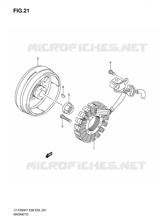 ALLUMAGE ROTOR - STATOR Suzuki QUAD 250 OZARK 2008  LT-F250K8(E28/E33)
