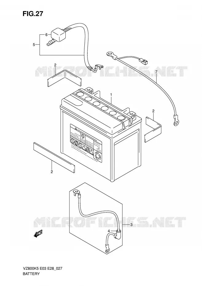 BATTERIE Suzuki MOTO 800 MARAUDER 2007  VZ800K7(E3/E28)