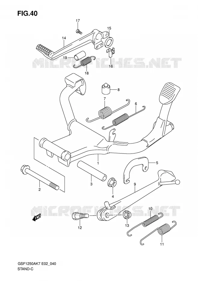 BEQUILLE Suzuki MOTO 1250 BANDIT-S 2008  GSF1250SK8(E2)