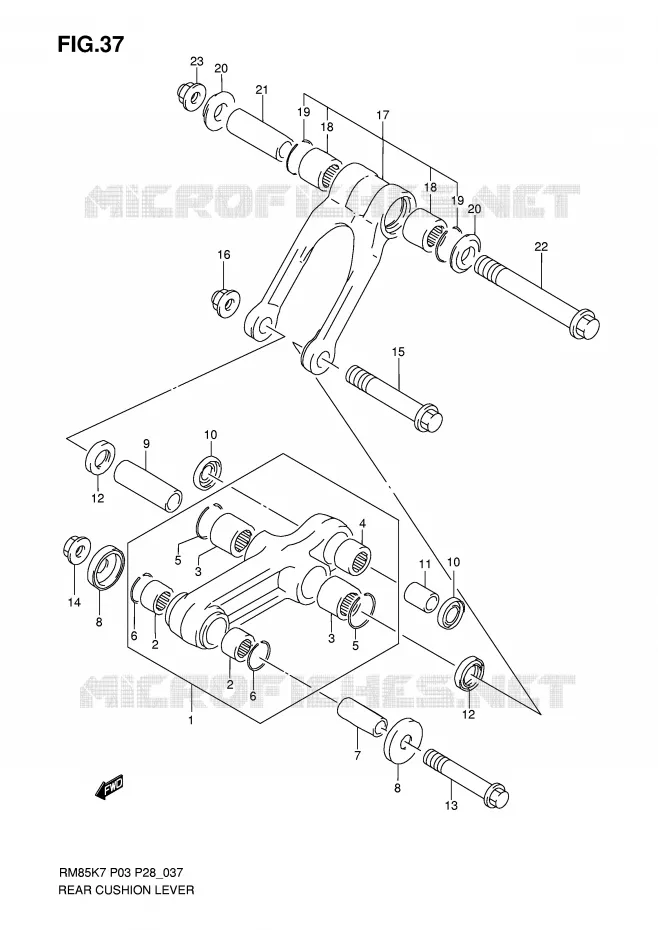 BIELLETTE DE SUSPENSION ARRIERE Suzuki MOTO 85 RM 2009  RM85LK9(P3/P28)