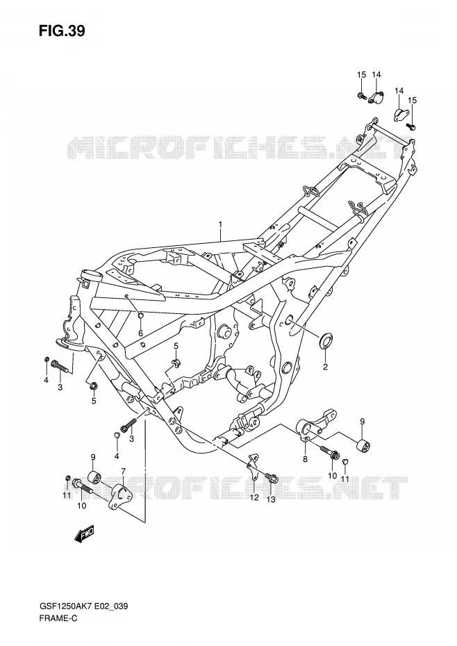 CADRE (MODEL K7/K8) Suzuki MOTO 1250 BANDIT-S 2008  GSF1250SK8(E2)