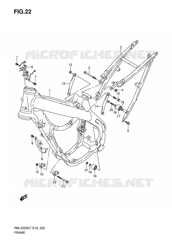 CADRE Suzuki MOTO 250 RM-Z 2007  RM-Z250K7(E19)