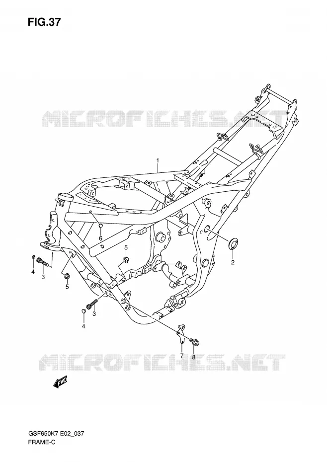 CADRE Suzuki MOTO 650 BANDIT 2008  GSF650AK8(E2)