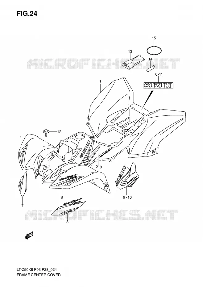 CARENAGES (MODEL K6/K7) Suzuki QUAD 50 QUADSPORT 2006  LT-Z50K6(P3/P28)