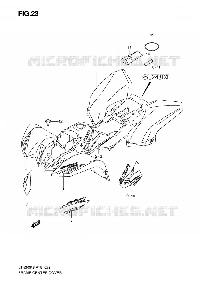CARENAGES (MODEL K6/K7) Suzuki QUAD 50 QUADSPORT 2015  LT-Z50L0(P19)