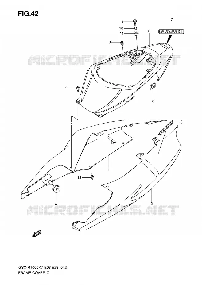 CARENAGES (MODEL K7) Suzuki MOTO 1000 GSX-R 2008  GSX-R1000 K8 (E03)