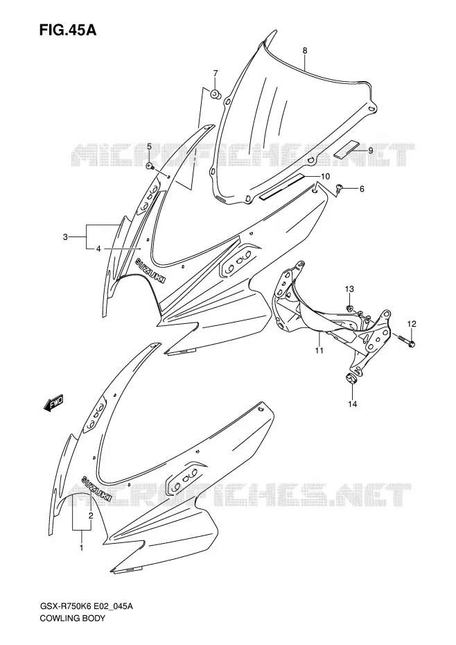 CARENAGES (MODEL K7) Suzuki MOTO 750 GSX-R 2006  GSX-R750K6(E2)