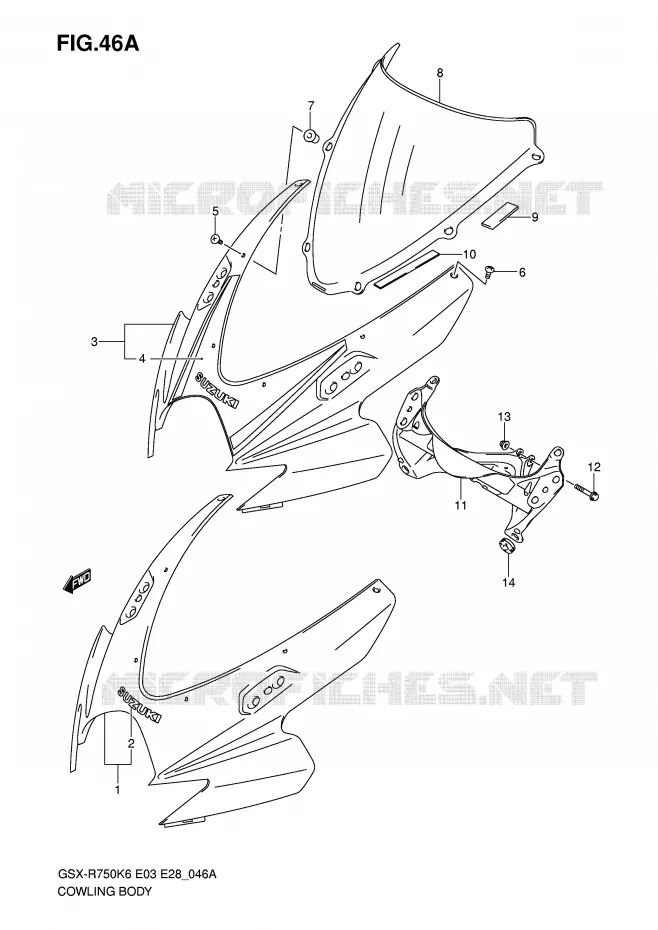 CARENAGES (MODEL K7) Suzuki MOTO 750 GSX-R 2007  GSX-R750K7(E3/E28)