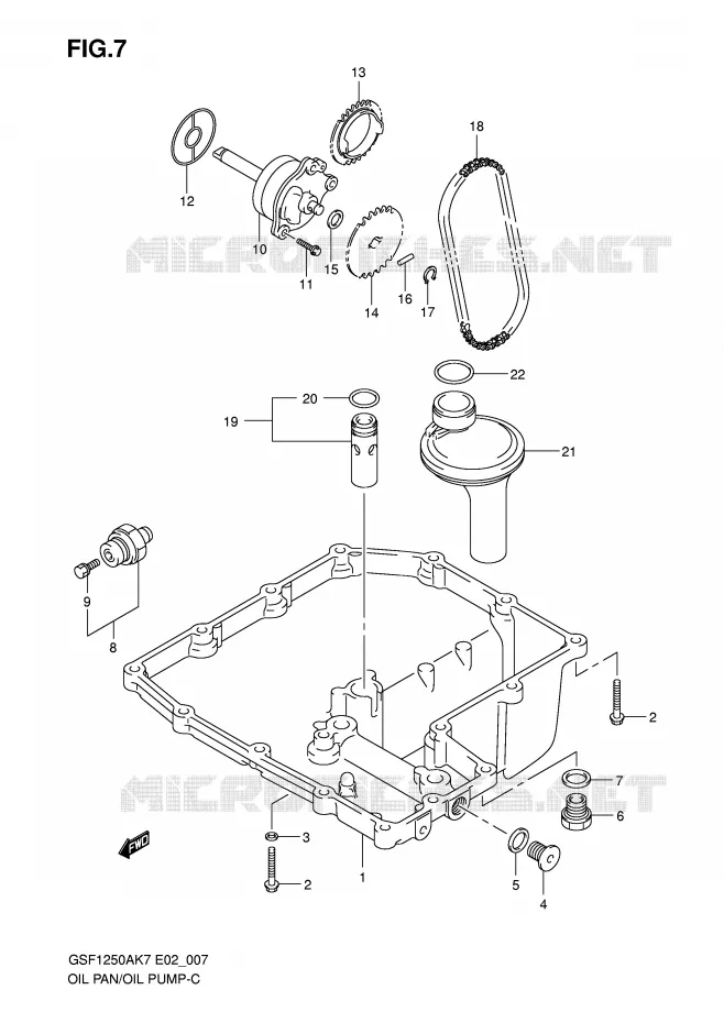 CARTER INFERIEUR - POMPE A HUILE Suzuki MOTO 1250 BANDIT-S 2009  GSF1250SAZK9(E2)