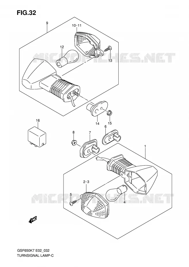 CLIGNOTANTS Suzuki MOTO 650 BANDIT 2008  GSF650UAK8(E2)