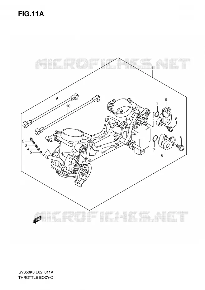 CORPS DE PAPILLON (MODEL K7) Suzuki MOTO 650 SV 2007  SV650K7(E2)
