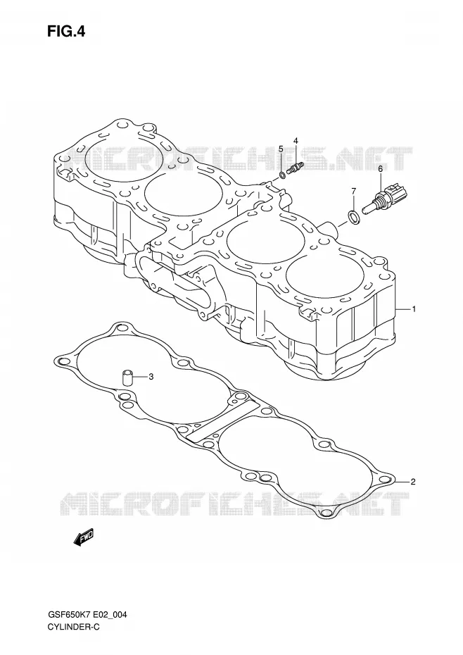 CYLINDRE Suzuki MOTO 650 BANDIT 2007  GSF650SUAK7(E19)