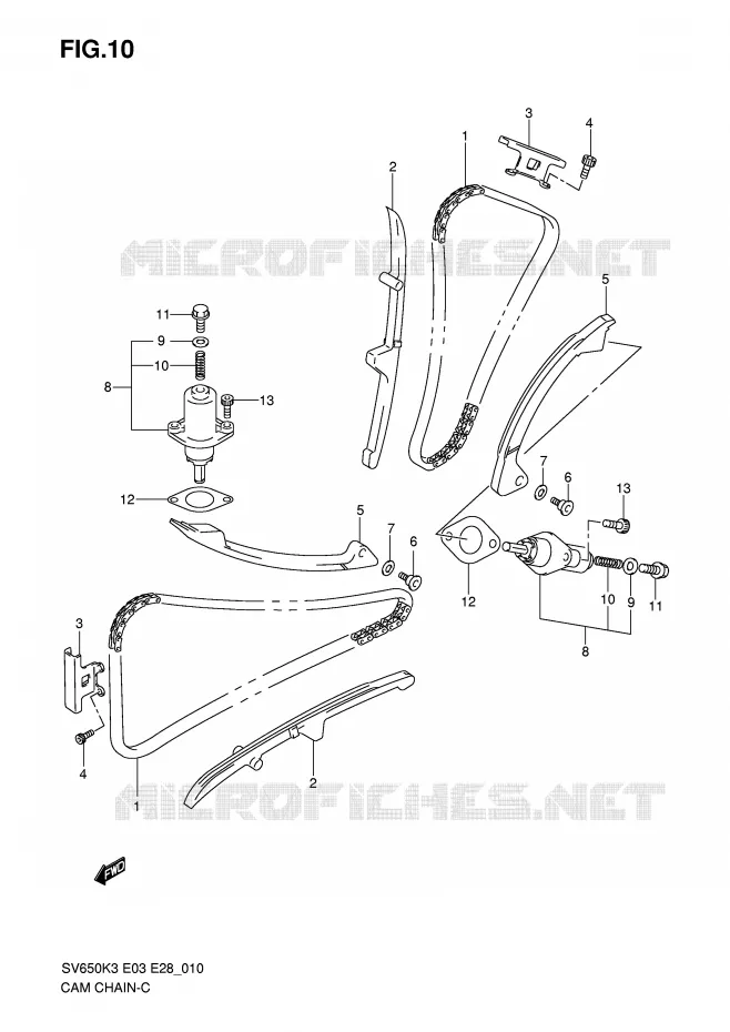 DISTRIBUTION (MODELE K3/K4) Suzuki MOTO 650 SV 2007  SV650K7/SK7(E3/E28)