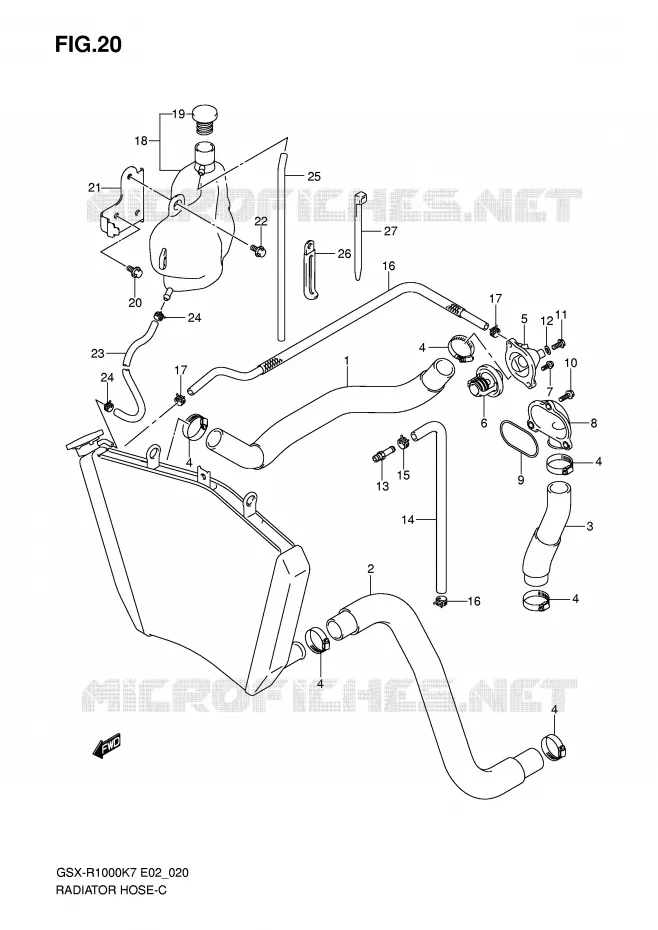 DURITE DE RADIATEUR Suzuki MOTO 1000 GSX-R 2007  GSX-R1000K7(E2)
