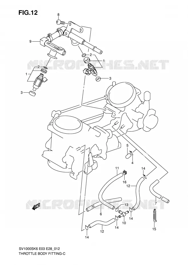 DURITE D'ESSENCE Suzuki MOTO 1000 SV 2006  SV1000K6(E3/E28)