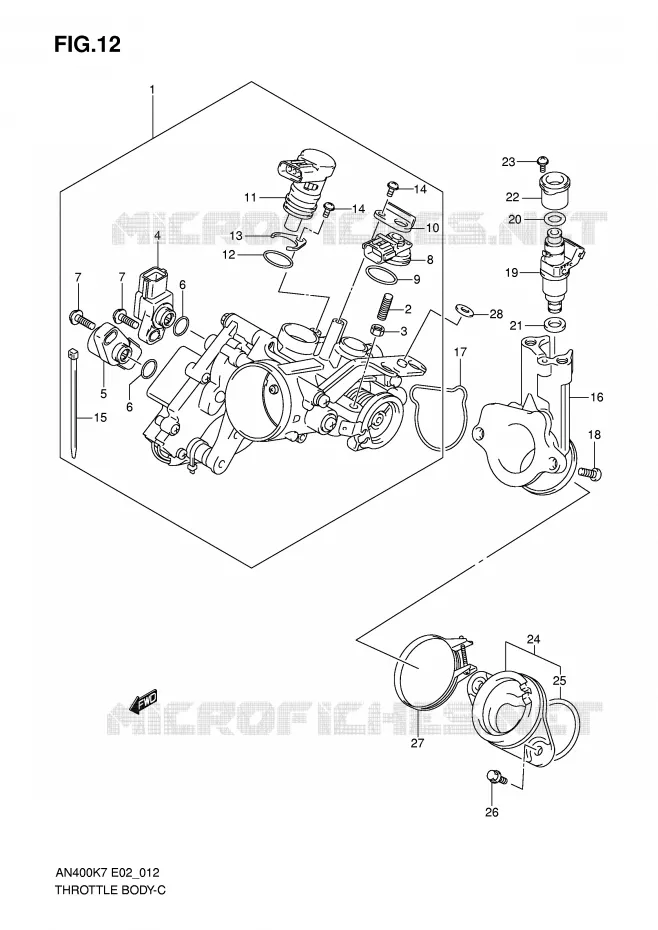 ENSEMBLE INJECTION Suzuki SCOOTER 400 BURGMAN 2009  AN400AK9(E2)