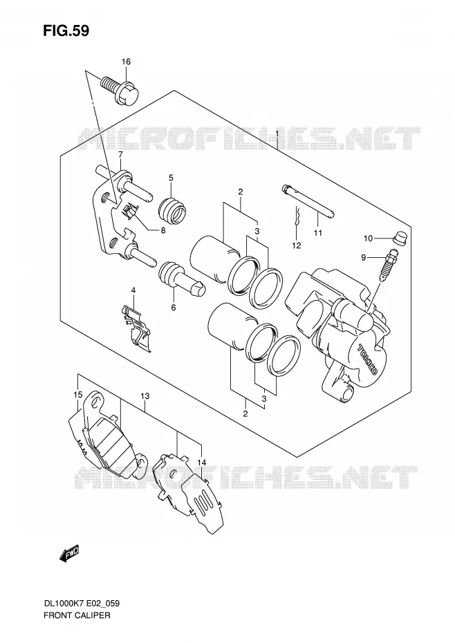 ETRIER DE FREIN AVANT Suzuki MOTO 1000 V-STROM 2010  DL1000L0(P37)
