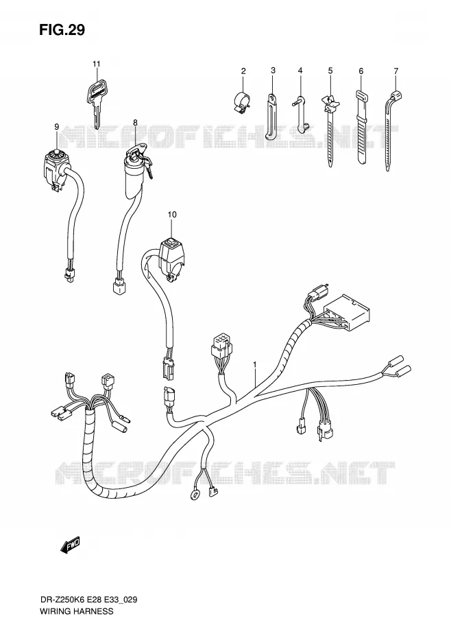 FAISCEAU ELECTRIQUE Suzuki MOTO 250 DR-Z 2006  DR-Z250K6(E28/E33)