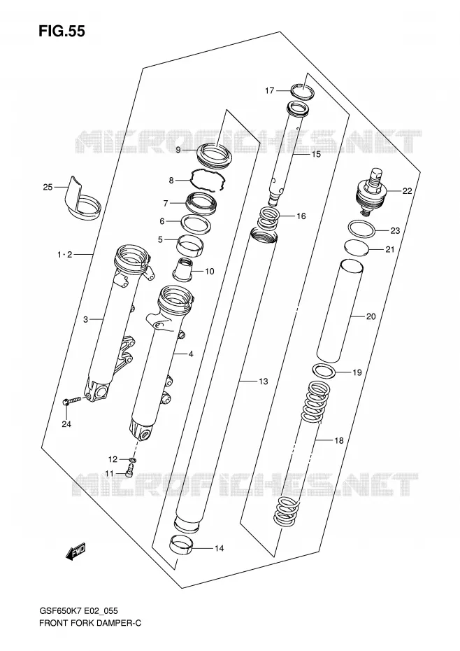 FOURCHE Suzuki MOTO 650 BANDIT 2008  GSF650SK8(E2)
