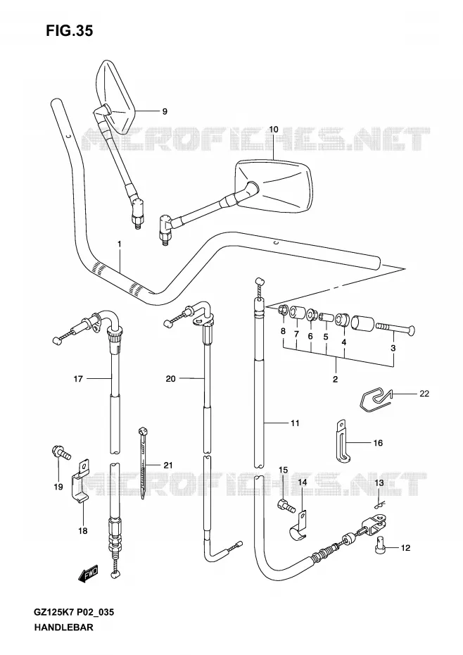 GUIDON Suzuki MOTO 125 MARAUDER 2006  GZ125K6(P02)