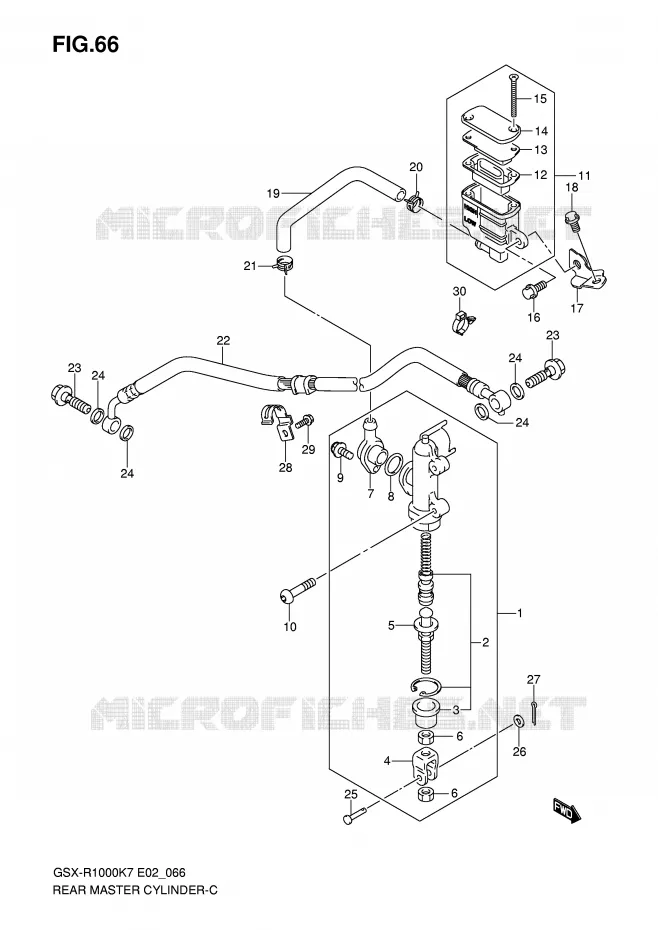 MAITRE CYLINDRE ARRIERE Suzuki MOTO 1000 GSX-R 2007  GSX-R1000K7(E2)