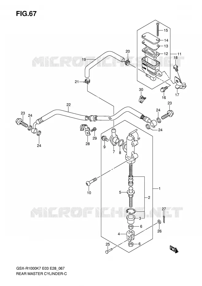 MAITRE CYLINDRE ARRIERE Suzuki MOTO 1000 GSX-R 2008  GSX-R1000 K8 (E33)
