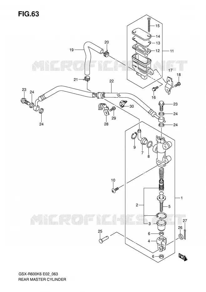 MAITRE CYLINDRE ARRIERE Suzuki MOTO 600 GSX-R 2007  GSX-R600U3K7(E2)