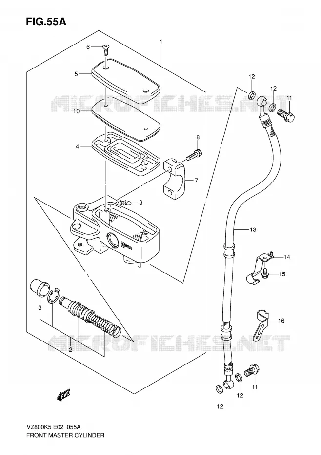 MAITRE CYLINDRE AVANT (MODEL K7/K8/K9) Suzuki MOTO 800 MARAUDER 2007  VZ800UK7(E2)