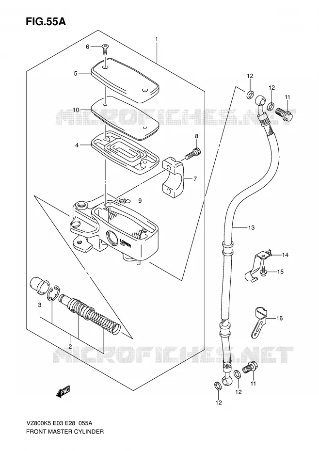 MAITRE CYLINDRE AVANT (MODEL K7/K8/K9) Suzuki MOTO 800 MARAUDER 2009  VZ800K9(E3/E28)