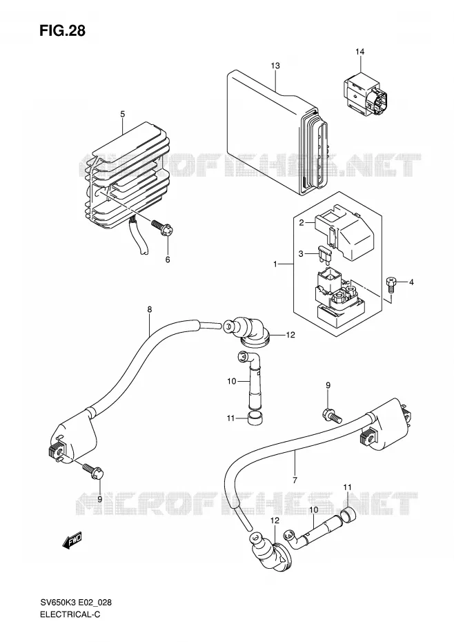 PARTIE ELECTRIQUE (MODEL K3/K4/K5/K6) Suzuki MOTO 650 SV 2003  SV650UK3(E2)