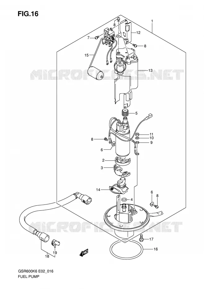 POMPE A ESSENCE (MODEL K6/K7/K8) Suzuki MOTO 600 GSR 2010  GSR600UL0(E2)