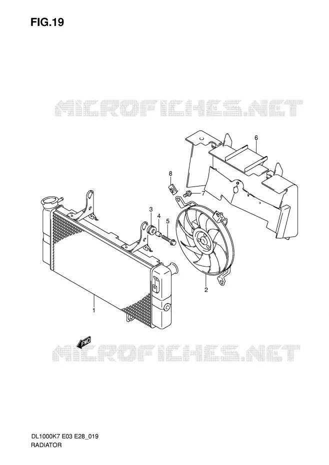 RADIATEUR Suzuki MOTO 1000 V-STROM 2010  DL1000L0(E3/E28)